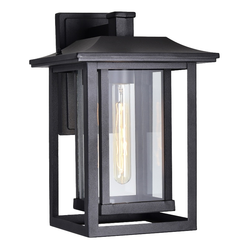 CWI Lighting Winfield 1 Light Farmhouse Metal Outdoor Wall Light in Black