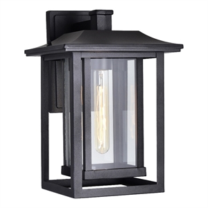 CWI Lighting Winfield 1 Light Farmhouse Metal Outdoor Wall Light in Black