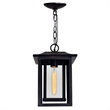 CWI Lighting Winfield 1 Light Farmhouse Metal Outdoor Hanging Light in Black