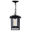 CWI Lighting Winfield 1 Light Farmhouse Metal Outdoor Hanging Light in Black