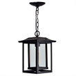 CWI Lighting Winfield 1 Light Farmhouse Metal Outdoor Hanging Light in Black