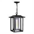 CWI Lighting Winfield 1 Light Farmhouse Metal Outdoor Hanging Light in Black