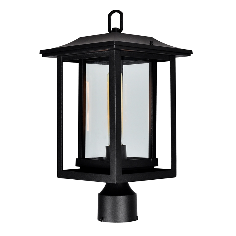 CWI Lighting Winfield 1 Light Farmhouse Metal Outdoor Lantern Head in Black