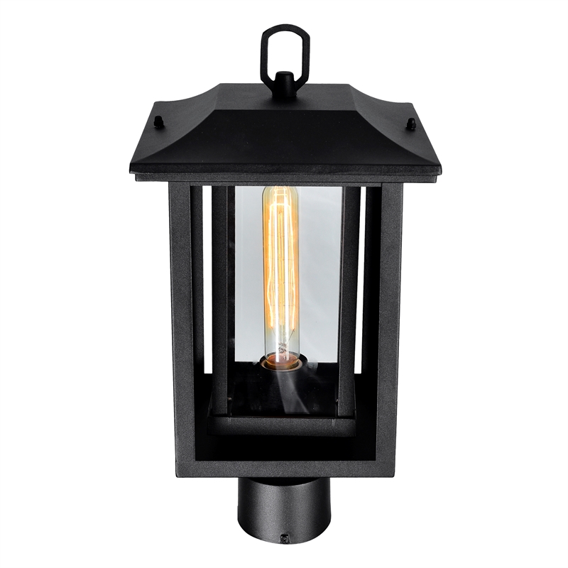 CWI Lighting Winfield 1 Light Farmhouse Metal Outdoor Lantern Head in Black