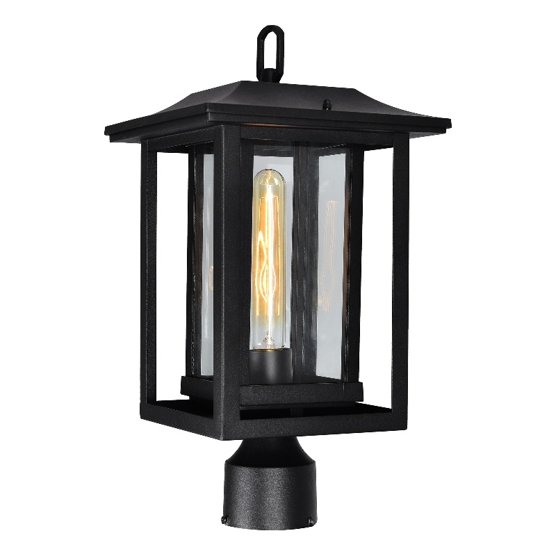 CWI Lighting Winfield 1 Light Farmhouse Metal Outdoor Lantern Head in Black