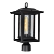 CWI Lighting Winfield 1 Light Farmhouse Metal Outdoor Lantern Head in Black