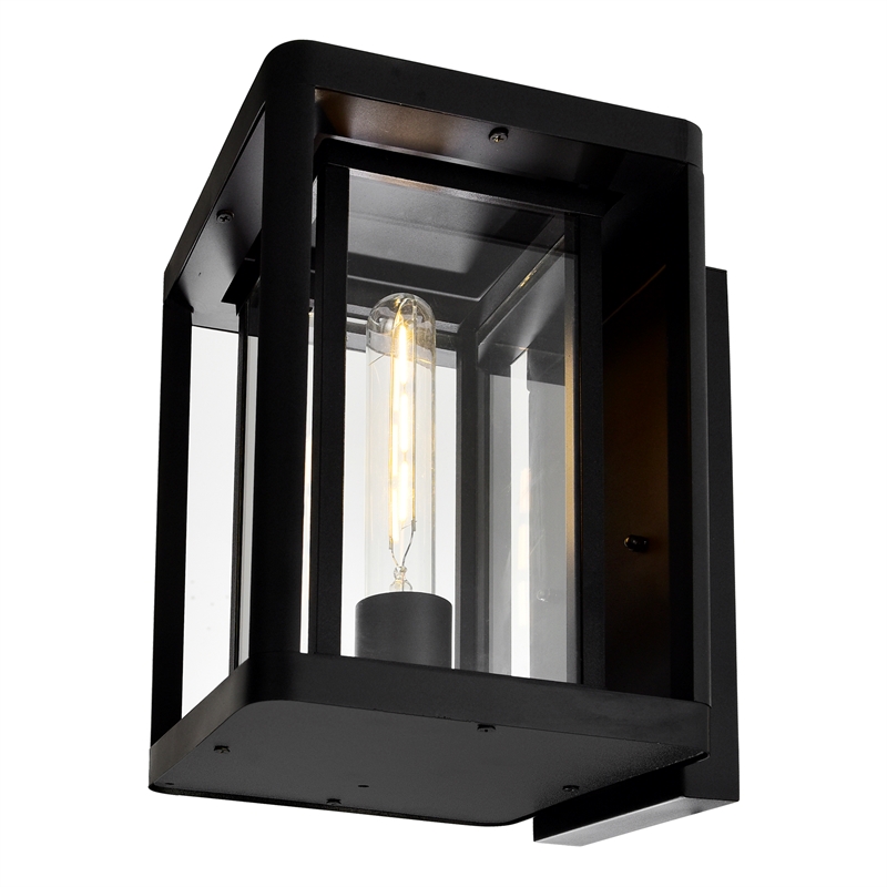 CWI Lighting Mulvane 1 Light Farmhouse Metal Outdoor Wall Light in Black