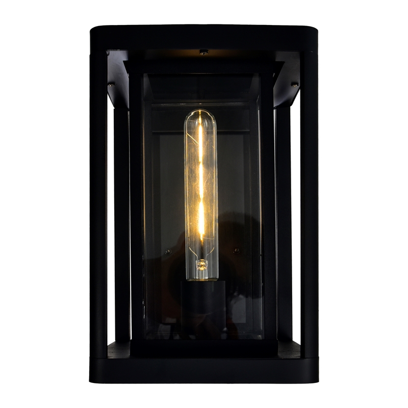 CWI Lighting Mulvane 1 Light Farmhouse Metal Outdoor Wall Light in Black