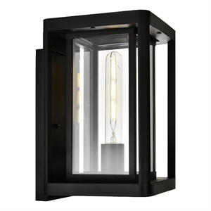 CWI Lighting Mulvane 1 Light Farmhouse Metal Outdoor Wall Light in Black