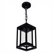 CWI Lighting Mulvane 1 Light Farmhouse Metal Outdoor Hanging Light in Black