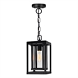 CWI Lighting Mulvane 1 Light Farmhouse Metal Outdoor Hanging Light in Black