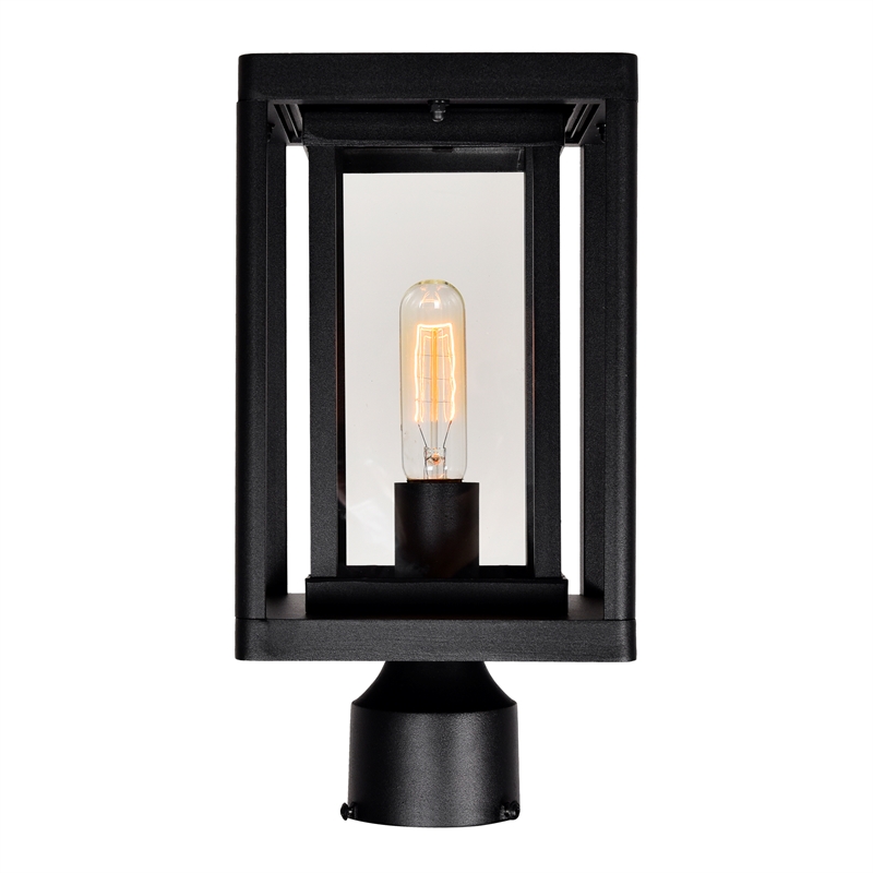 CWI Lighting Mulvane 1 Light Farmhouse Metal Outdoor Lantern Head in Black