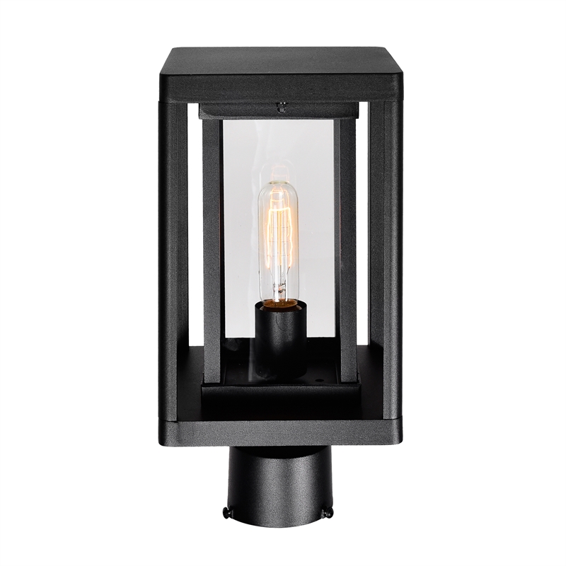 CWI Lighting Mulvane 1 Light Farmhouse Metal Outdoor Lantern Head in Black
