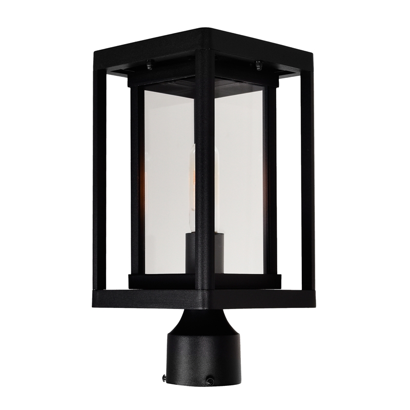 CWI Lighting Mulvane 1 Light Farmhouse Metal Outdoor Lantern Head in Black