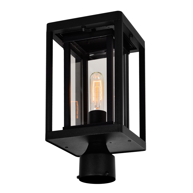 CWI Lighting Mulvane 1 Light Farmhouse Metal Outdoor Lantern Head in Black