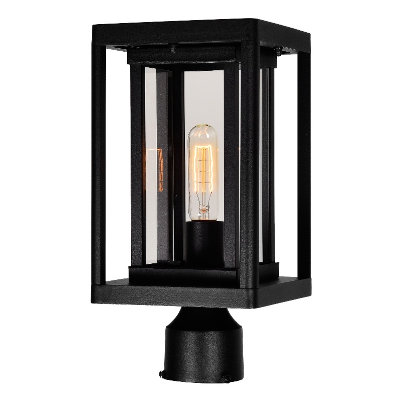 CWI Lighting Mulvane 1 Light Farmhouse Metal Outdoor Lantern Head in Black