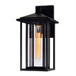 CWI Lighting Crawford 1 Light Metal Outdoor Wall Light in Black