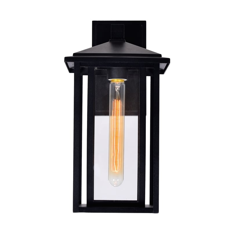 CWI Lighting Crawford 1 Light Metal Outdoor Wall Light in Black