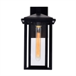 CWI Lighting Crawford 1 Light Metal Outdoor Wall Light in Black