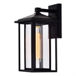 CWI Lighting Crawford 1 Light Metal Outdoor Wall Light in Black
