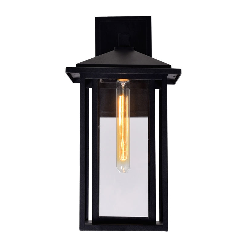 CWI Lighting Crawford 18.1 Light Farmhouse Metal Outdoor Wall Light in Black