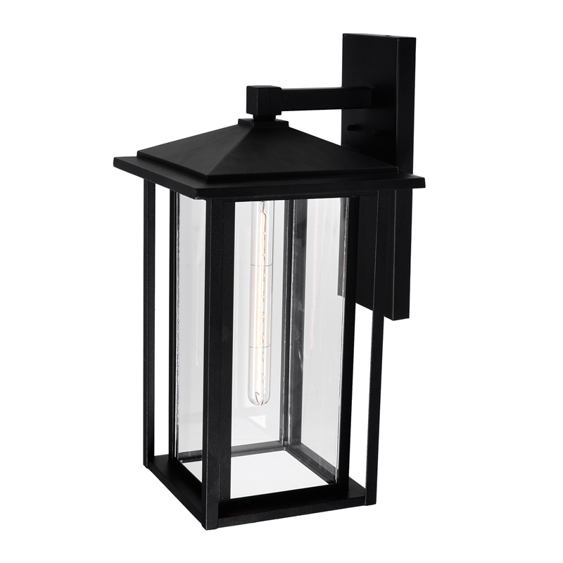 CWI Lighting Crawford 1 Light Farmhouse Metal Outdoor Wall Light in Black