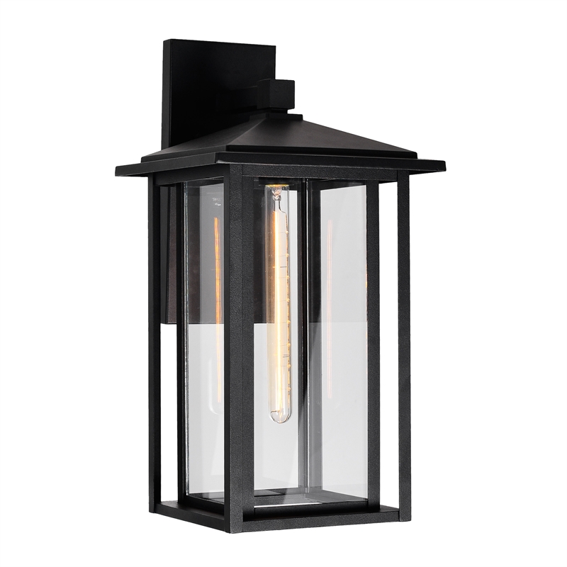 CWI Lighting Crawford 1 Light Farmhouse Metal Outdoor Wall Light in Black