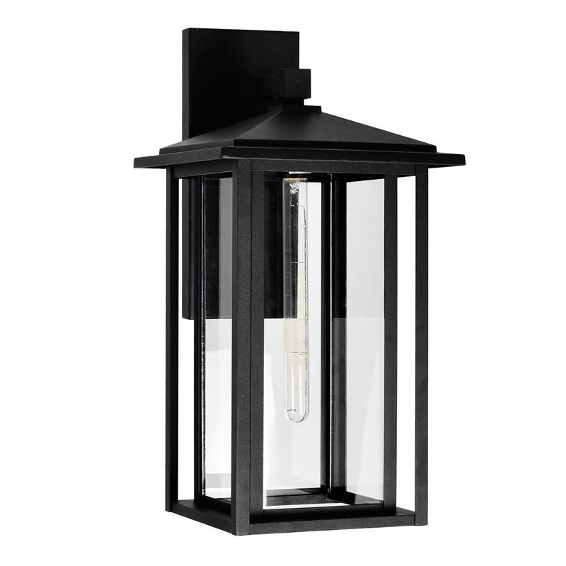 CWI Lighting Crawford 1 Light Farmhouse Metal Outdoor Wall Light in Black