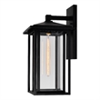 CWI Lighting Crawford 1 Light Farmhouse Metal Outdoor Wall Light in Black