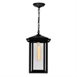 CWI Lighting Crawford 1 Light Farmhouse Metal Outdoor Hanging Light in Black