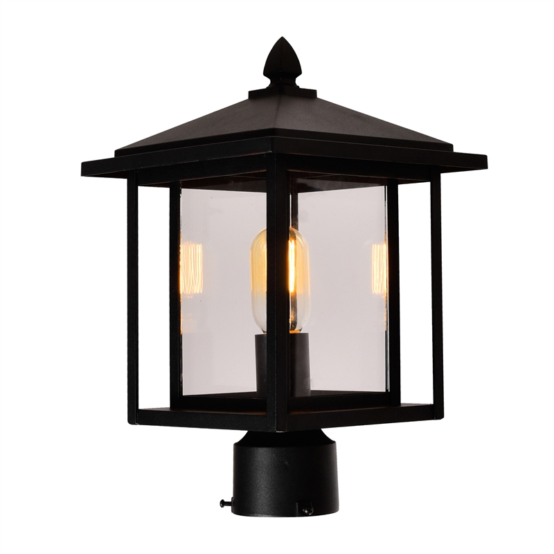 CWI Lighting Crawford 1 Light Farmhouse Metal Outdoor Lantern Head in Black
