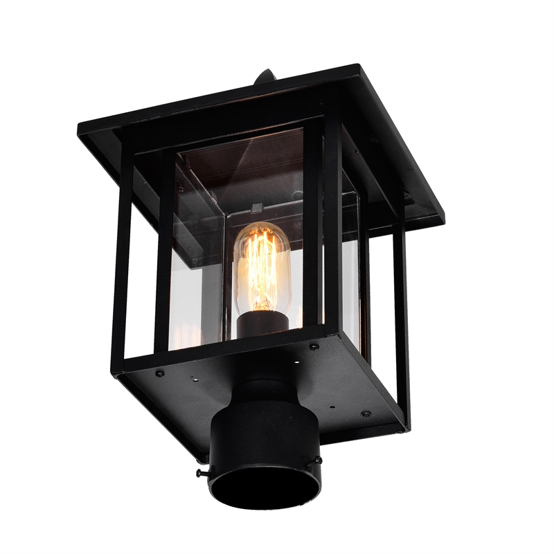 CWI Lighting Crawford 1 Light Farmhouse Metal Outdoor Lantern Head in Black