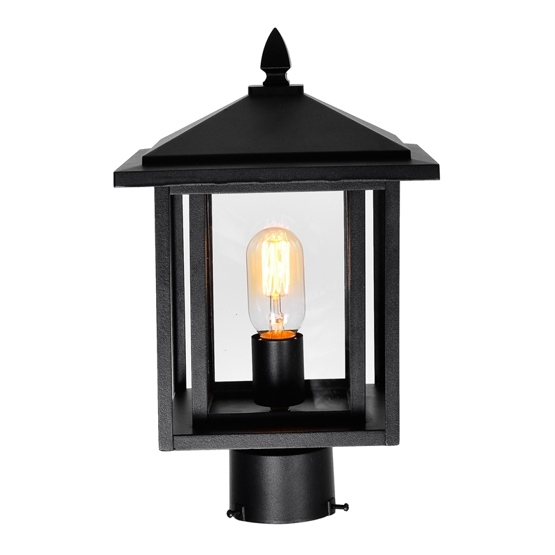 CWI Lighting Crawford 1 Light Farmhouse Metal Outdoor Lantern Head in Black