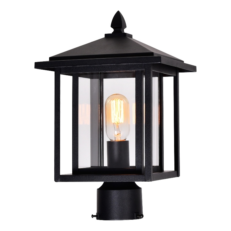 CWI Lighting Crawford 1 Light Farmhouse Metal Outdoor Lantern Head in Black