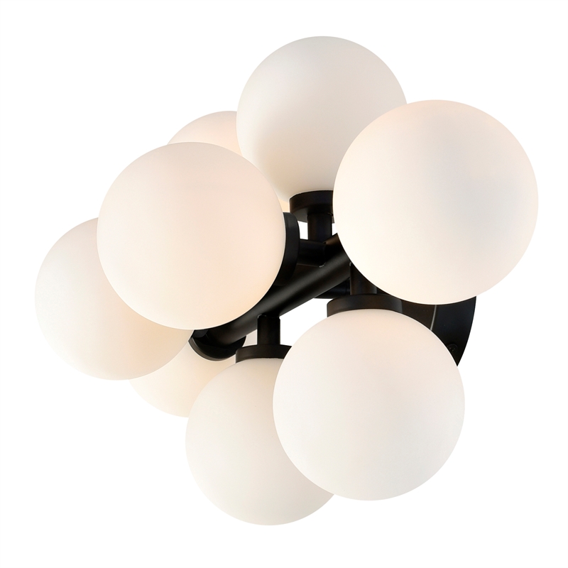 CWI Lighting Arya 8 Light Frosted Glass Wall Sconce in Black/White