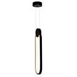 CWI Lighting Pulley 1 Light Integrated LED Metal Mini Pendant in Black