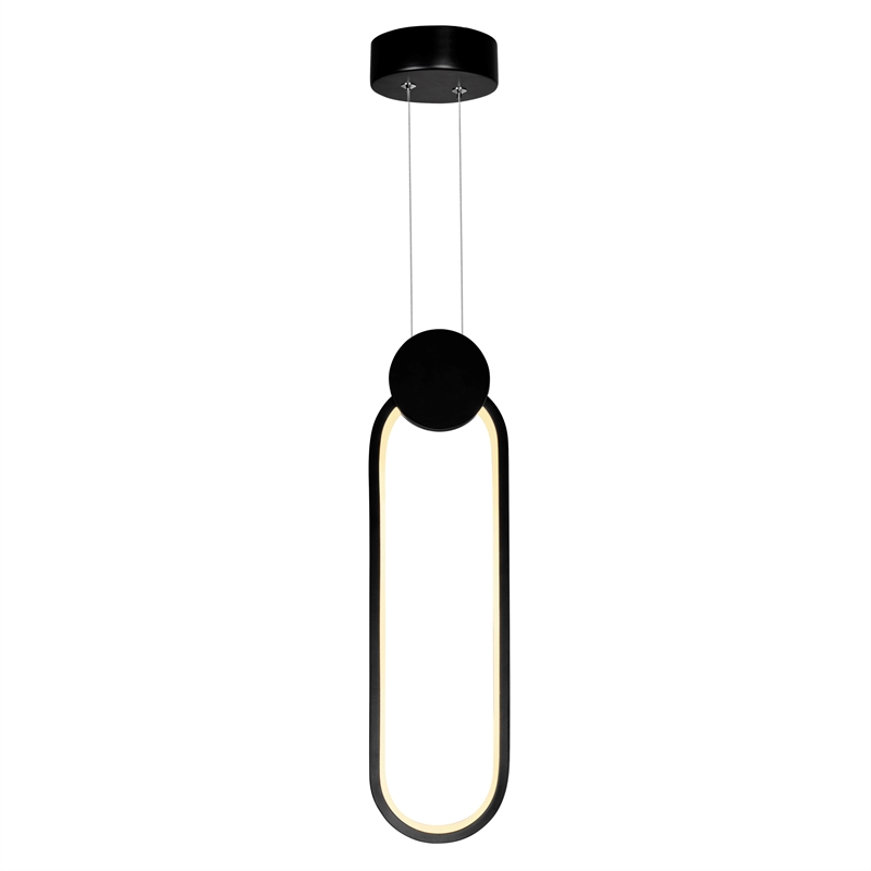 CWI Lighting Pulley 1 Light Integrated LED Metal Mini Pendant in Black