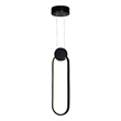 CWI Lighting Pulley 1 Light Integrated LED Metal Mini Pendant in Black