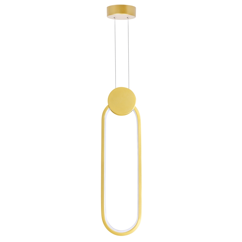 CWI Lighting Pulley Integrated LED Metal Mini Pendant in Satin Gold