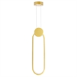CWI Lighting Pulley Integrated LED Metal Mini Pendant in Satin Gold