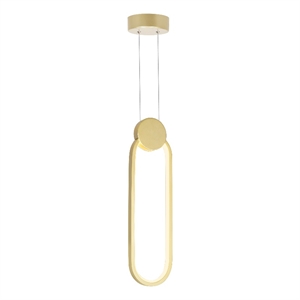 CWI Lighting Pulley Integrated LED Metal Mini Pendant in Satin Gold