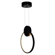 CWI Lighting Pulley 1 Light Integrated LED Metal Mini Pendant in Black