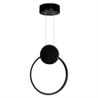 CWI Lighting Pulley 1 Light Integrated LED Metal Mini Pendant in Black