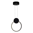 CWI Lighting Pulley 1 Light Integrated LED Metal Mini Pendant in Black