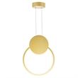 CWI Lighting Pulley LED Integrated Metal Mini Pendant in Satin Gold