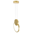 CWI Lighting Pulley LED Integrated Metal Mini Pendant in Satin Gold