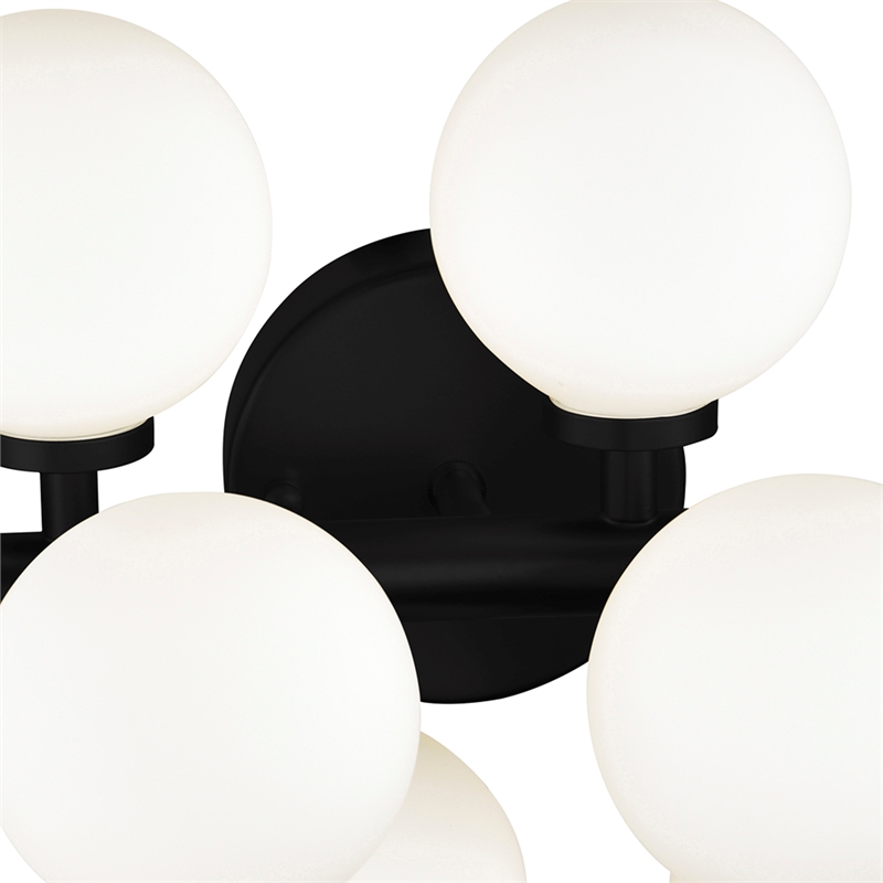 CWI Lighting Arya 17 Light Frosted Glass Wall Sconce in Black/White
