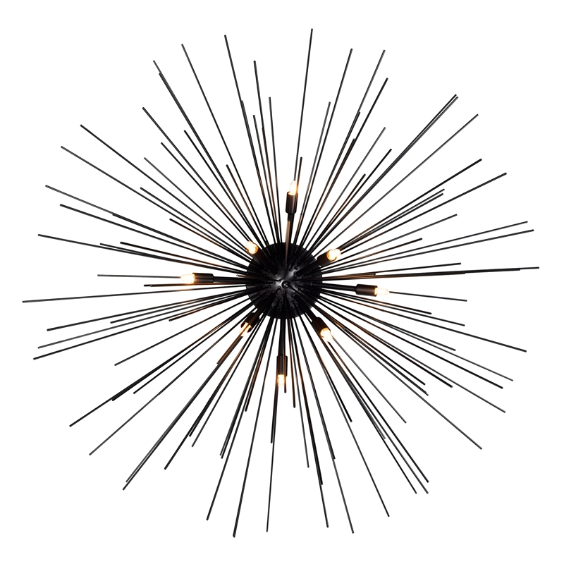 CWI Lighting Savannah 8 Light Metal Indoor Flush Mount in Black