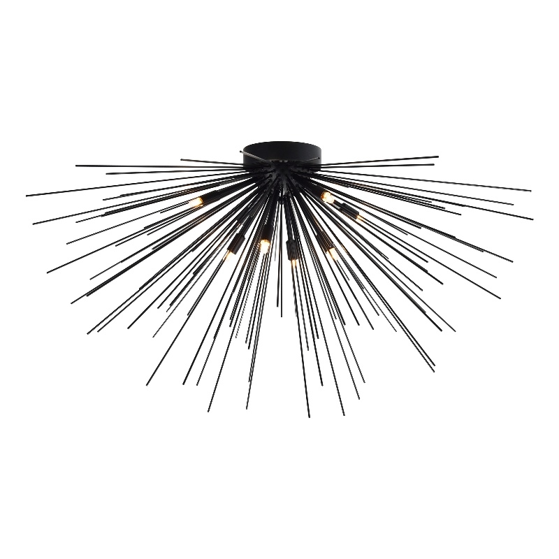 CWI Lighting Savannah 8 Light Metal Indoor Flush Mount in Black