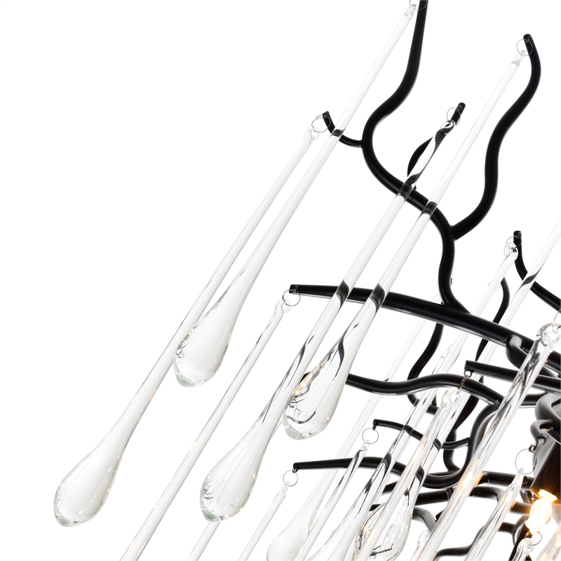 CWI Lighting Anita 12 Light Transitional Glass Chandelier in Black